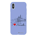 LaCoqueFrançaise Coque iPhone X/Xs Silicone Liquide Douce lilas J'aime Marseille