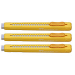 PENTEL Stylo gomme CLIC ERASER, Corps Jaune x 3