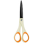 FISKARS Ciseaux avec lame titane Non Stick 18cm, ambidextre blanc/orange