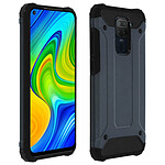 Avizar Coque Xiaomi Redmi Note 9 Design Relief Bi-matière Antichute bleu nuit