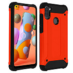 Avizar Coque Samsung A11 / M11 Design Relief Bi-matière Antichoc Antichute 1.8m orange