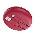 Uniq Câble de Charge et Transfert USB-A/USB-C avec organiseur 1,2M Rouge