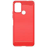 Avizar Coque pour Nokia C22 Protection Souple Effet Carbone et Brossé Rouge