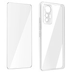 Avizar Coque pour Xiaomi 12 Lite Silicone Souple et Film Verre Trempé 9H  transparent