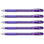 PENTEL Stylo Bille à Capuchon IFeel-it! BX487 Pointe Moyenne Violet x 5