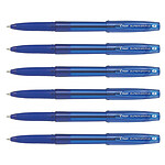 PILOT Stylo Bille à Capuchon SUPER GRIP G Pointe Fine Bleu x 6