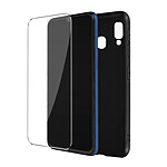 Avizar Coque pour Samsung Galaxy A40 Souple Noir et Verre Trempé 9H  Transparent