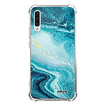 Evetane Coque Samsung Galaxy A50 anti-choc souple angles renforcés transparente Motif Bleu Nacré Marbre