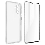 Avizar Coque Samsung A13 5G et A04s Silicone Souple Film Verre Trempé 9H