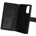 Avizar Étui pour Motorola Moto G52 et G82 Clapet Portefeuille Support Vidéo Dragonne  Noir