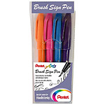 PENTEL Etui de 4 Stylos feutre Brush Sign Pen