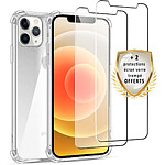 Evetane Coque iPhone 12 Pro Max Antichoc Silicone + 2 Vitres en verre trempé