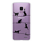 Evetane Coque Samsung Galaxy S9 360 intégrale transparente Motif Chat Lignes Tendance