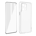 Avizar Coque pour Oppo Find X5 Pro Silicone Souple et Film Verre Trempé 9H Incurvé  Transparent