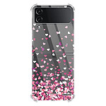 Evetane Coque Coque Samsung Galaxy Z Flip 4 Silicone antichocs Solides coins renforcés  transparente Motif Confettis De Coeur