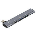 LinQ Hub 4 en 1 USB C avec Charge USB C 60W et 3 Ports USB 3.0 et 2.0 Argent