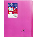 CLAIREFONTAINE Cahier Protège-cahier Koverbook Piqué Polypro 24x32 cm 96p séyès Rose Transparent