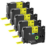 5 Rubans TZe-641 Noir sur Jaune cassette recharge pour étiqueteuse Brother