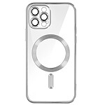 Avizar Coque MagSafe pour iPhone 12 Pro Silicone Protection Caméra  Contour Chromé Argent