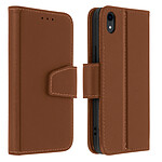 Avizar Housse Apple iPhone XR Cuir Porte-carte Fonction Support Premium marron