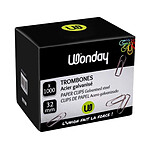 WONDAY Boite de 1000 attaches lettres Trombones 32mm en acier galvanisé