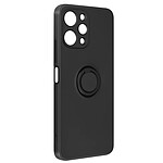 Avizar Coque pour Xiaomi Redmi 12 Bague Support Silicone Flexible Noir