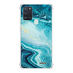 Evetane Coque Samsung Galaxy A21S anti-choc souple angles renforcés transparente Motif Bleu Nacré Marbre