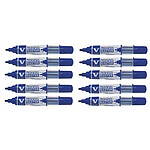 PILOT Marqueur Rechargeable VBOARD MASTER Begreen Pointe Conique Fine Bleu x 10