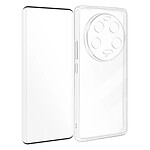 Avizar Coque pour Xiaomi 13 Ultra Silicone Gel et Verre Trempé Bord Incurvé Noir