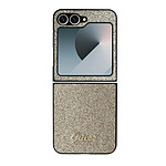 Guess Coque de Protection pour Samsung Galaxy Z Flip 6 à Paillettes Dorée