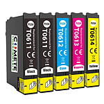 COMETE - Marque française - T0615 - 5 Cartouches T0615 compatibles Epson T0611 T0612 T0613 T0614