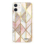 Evetane Coque iPhone 12 mini 360 intégrale transparente Motif Marbre Rose Losange Tendance