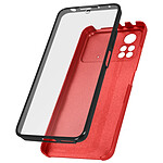 Avizar Coque pour Xiaomi Poco X4 Pro 5G Intégrale Arrière Rigide Transparent et Avant Souple  rouge