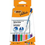 Bic Pochette 8 Feutres tableau blanc effaçable à sec 1721 Pte Fine Ogive Assortis