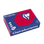 CLAIREFONTAINE Ramette 250 Feuilles Papier 210g A4 210x297 mm Certifié FSC rouge groseille x 4