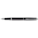 WATERMAN Stylo plume Hémisphère Pointe Moyenne Corps Vernis Noir Attribut Chrome