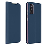 Dux Ducis Housse pour Samsung Galaxy S20 FE Fonction Support + Porte-carte  Effet Satiné Bleu Nuit