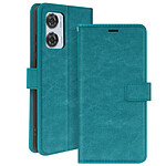 Mayaxess Étui pour Motorola Edge 50 Fusion Portefeuille avec Dragonne Turquoise