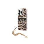 Guess Coque pour Apple iPhone 13 Pro Leopard avec breloque Léopard