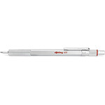 ROTRING Stylo Bille Rétractable 600 Pointe Moyenne Corps Métal Argent Noir