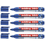 EDDING Marqueur pour Tableaux Blancs 360 Bleu Pointe Ronde 1,5-3 mm x 5