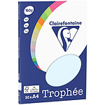 CLAIREFONTAINE Ramette 50 Feuilles Papier 160g A4 210x297 mm Certifié FSC Bleu