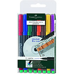 FABER-CASTELL Etui lot de 8 marqueurs CD/DVD Multimark permanent S super fin Assortis