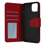 Avizar Housse pour iPhone 14 Pro Max Cuir premium Porte-carte Fonction Support vidéo  rouge