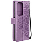 Avizar Étui Mandala Fleurs pour Honor 200 Lite Portefeuille Support Dragonne Violet Clair