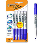 BIC Pack de 5 Feutres effaçable a sec pointe ogive moyenne Bleu