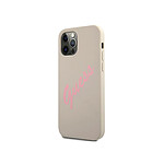 Guess Coque pour Apple iPhone 12 / 12 Pro Collection Silicone Vintage en TPU Gris