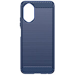 Avizar Coque pour Oppo A38 Flexible Effet Carbone et Brossé Bleu Nuit