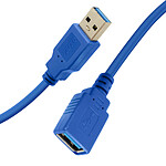 LinQ Câble d'Extension USB 3.0 Synchronisation 5Gb/s Longueur 1,5m Bleu