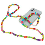 Avizar Bijou de Téléphone Bracelet Perles et lettres 110cm Collection Perla Multicolore